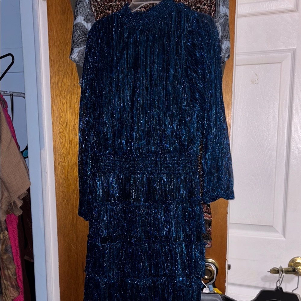 Elegant Blue Fringe Dress